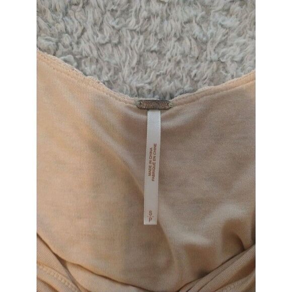 Free People Crocheted Flared Sleeve Top Small Beige Boho Cottage Core Y2k - Picture 7 of 8